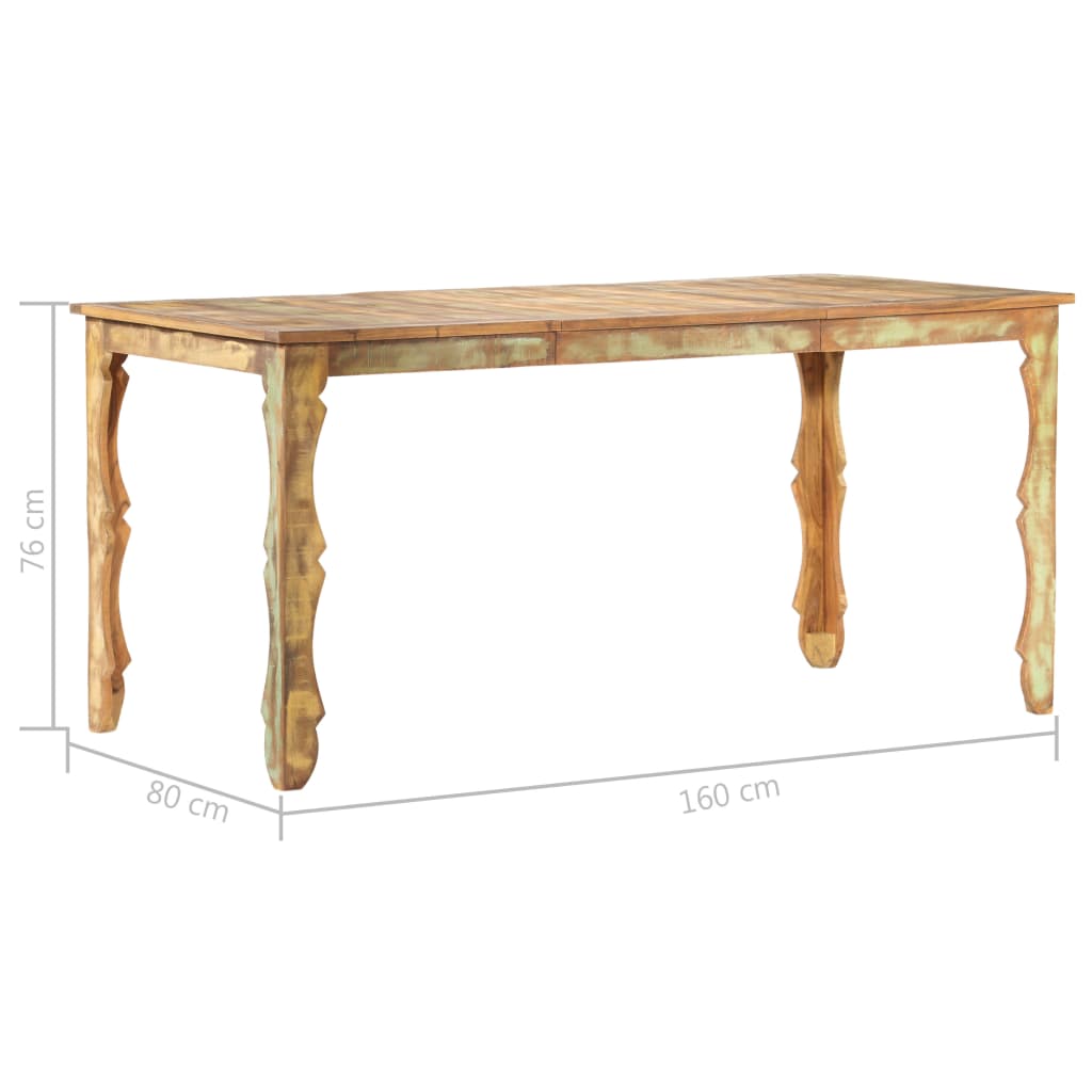 Tavolo Da Pranzo 160x80x76 Cm In Legno Massello Di Recupero