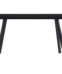 Tavolo Da Pranzo Nero 120x60x75 Cm In Vetro Temperato