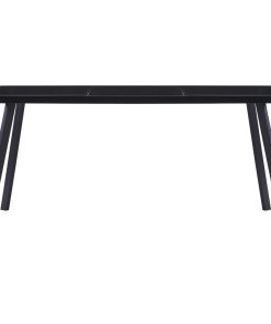 Tavolo Da Pranzo Nero 180x90x75 Cm In Vetro Temperato