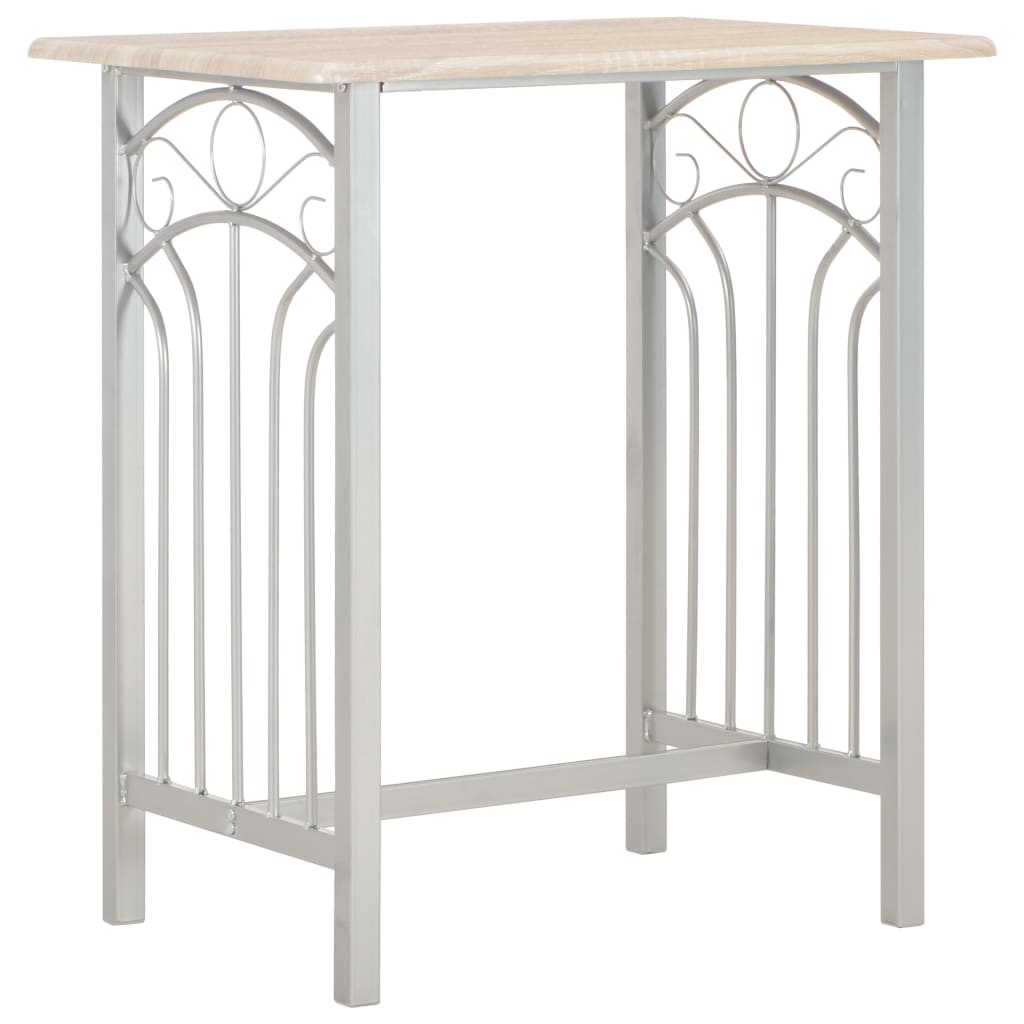 Set Da Bar 3 Pz In Legno E Acciaio