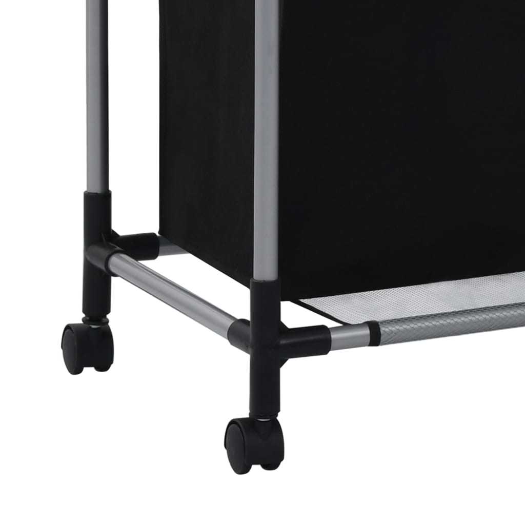 Portabiancheria Con 3 Sacchi In Acciaio Nero - Image 4