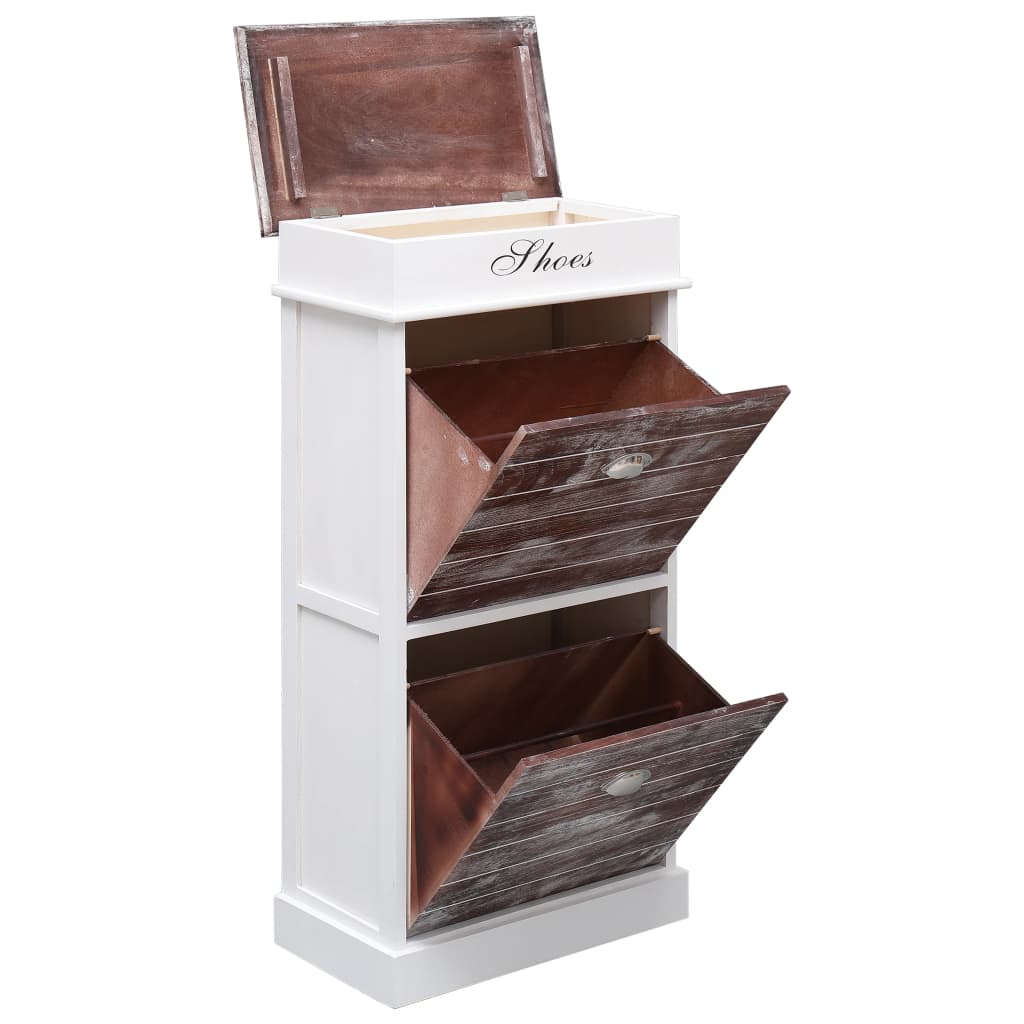 Scarpiera Marrone 50x28x98 Cm In Legno Di Paulownia