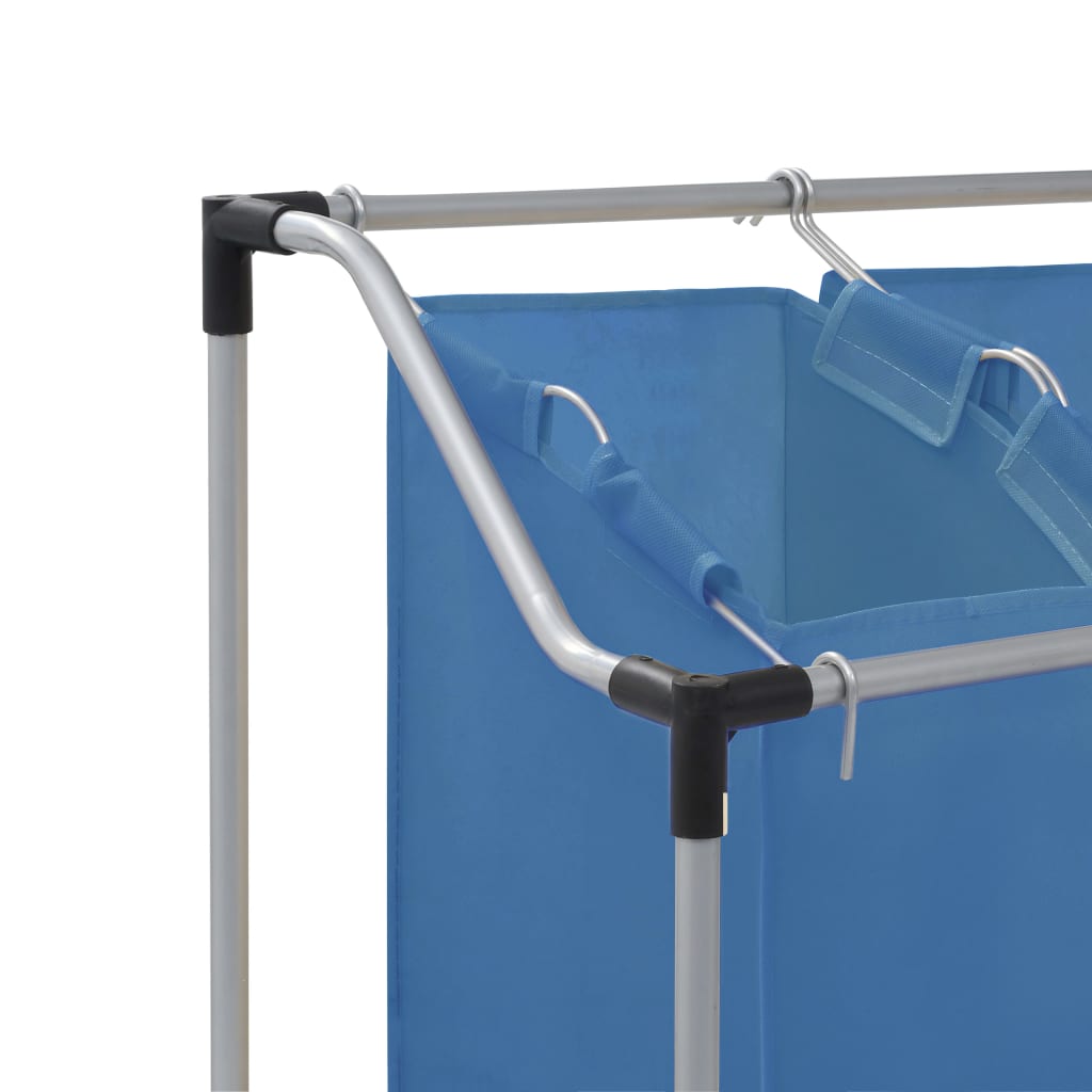 Portabiancheria Con 3 Scomparti In Acciaio Blu - Image 4