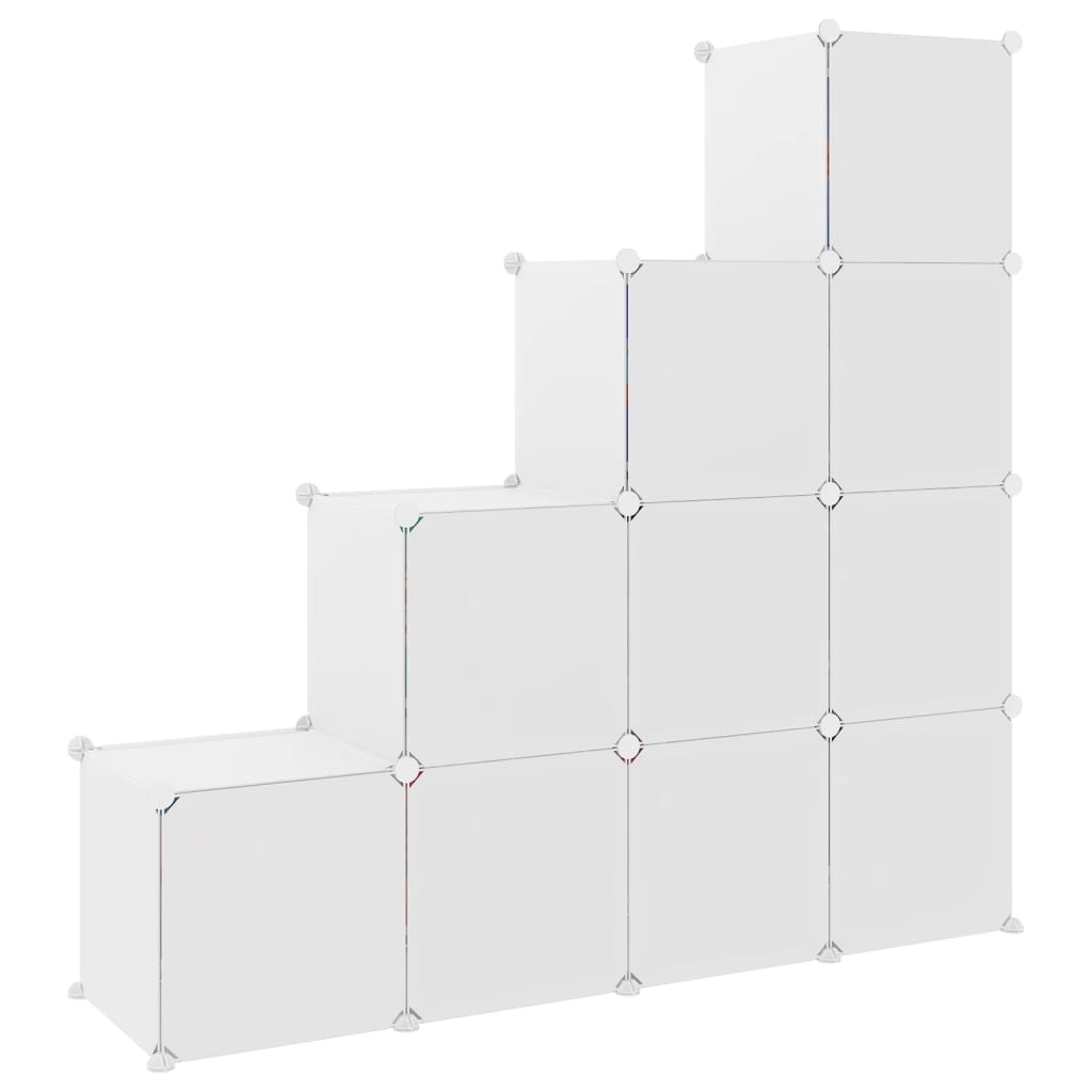 Armadio A Cubi Per Bambini Con 10 Cubi Bianco pp - Image 6