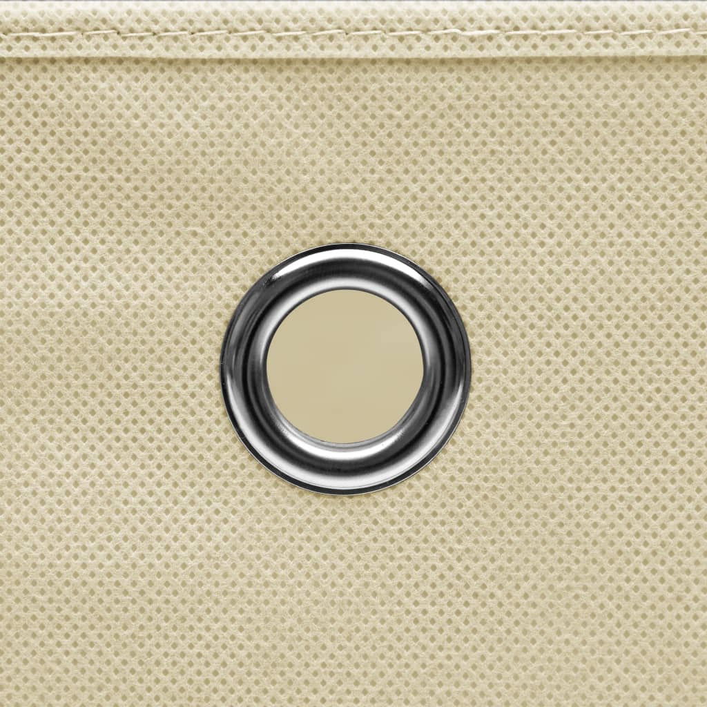 Scatole Portaoggetti Con Coperchi 10pz Crema 32x32x32cm Tessuto
