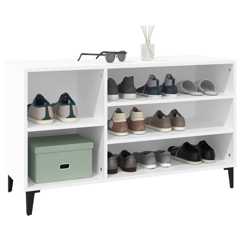Scarpiera Bianca 102x36x60 Cm In Legno Multistrato - Image 4