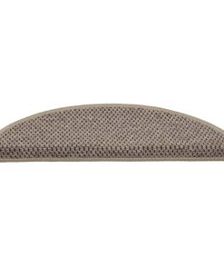 Tappeti Adesivi Scale Aspetto Sisal 15 Pz 56x17x3cm Beige Scuro