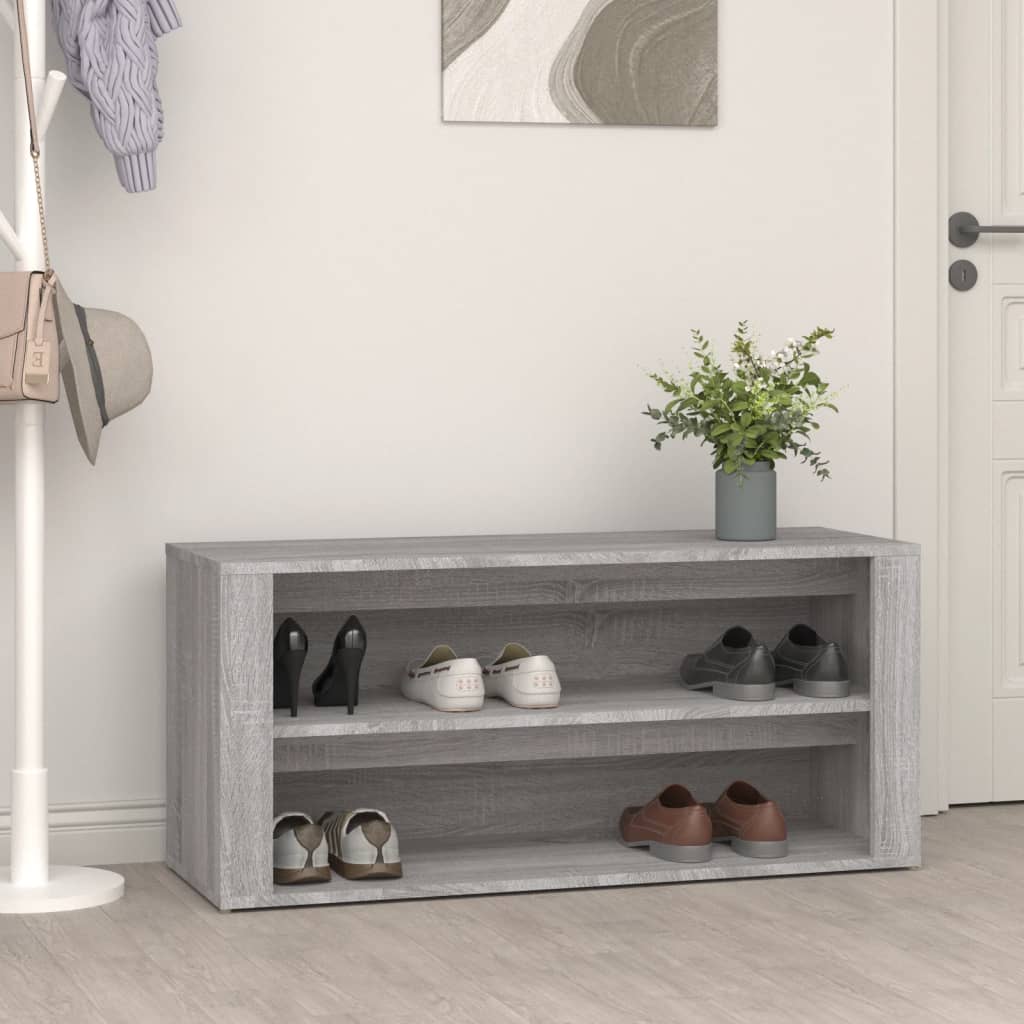 Scarpiera Grigio Sonoma 100x35x45 Cm In Legno Multistrato