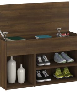 Scarpiera Rovere Marrone 80x30x45 Cm In Legno Multistrato
