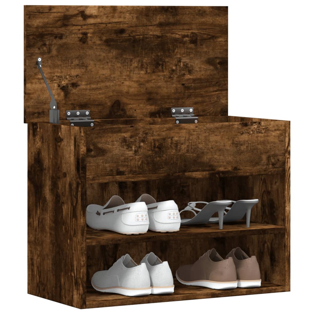 Scarpiera Rovere Fumo 60x30x45 Cm In Legno Multistrato