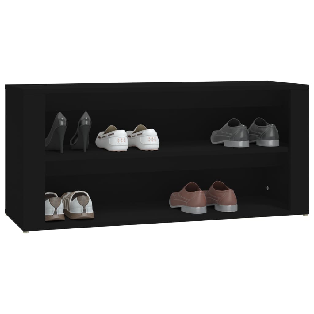 Scarpiera Nera 100x35x45 Cm In Legno Multistrato