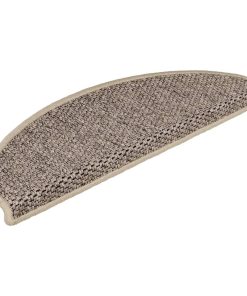 Tappeti Adesivi Scale Aspetto Sisal 15 Pz 65x21x4cm Beige Scuro