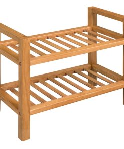 Scarpiera Con 2 Ripiani 50x27x40 Cm In Massello Di Rovere