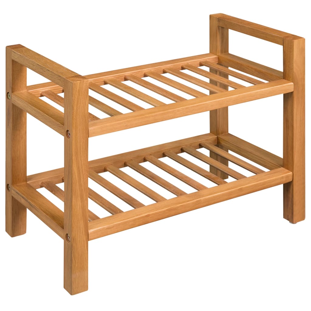 Scarpiera Con 2 Ripiani 50x27x40 Cm In Massello Di Rovere