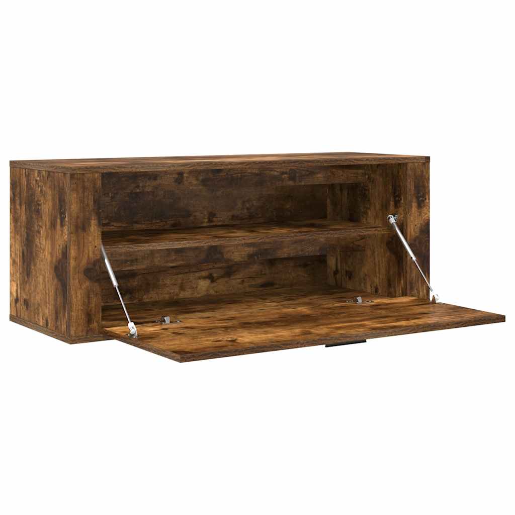 Scarpiera A Muro Rovere Fumo 100x35x38cm In Legno Multistrato - Image 5