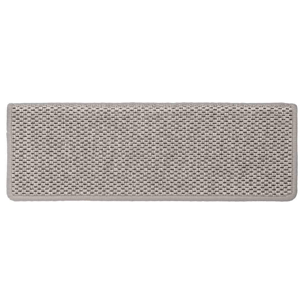 Tappeti Autoadesivi Scale Aspetto Sisal 15 Pz 65x21x4cm Argento - Image 4
