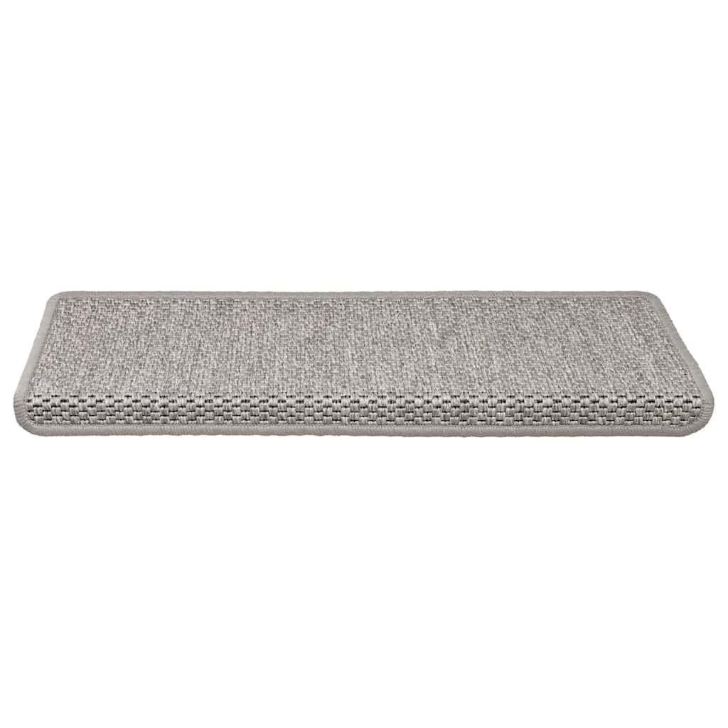 Tappeti Autoadesivi Scale Aspetto Sisal 15 Pz 65x21x4cm Argento - Image 5