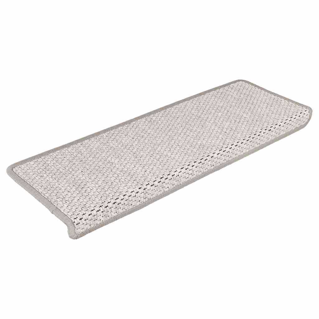 Tappeti Autoadesivi Scale Aspetto Sisal 15 Pz 65x21x4cm Platino - Image 3