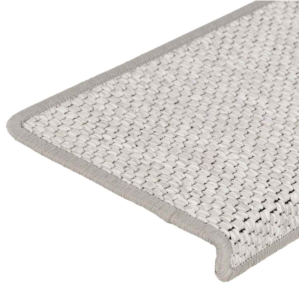 Tappeti Autoadesivi Scale Aspetto Sisal 15 Pz 65x21x4cm Platino