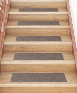 Tappetini Per Scale Autoadesivi 15 Pz 76x20 Cm Beige Rettangolari