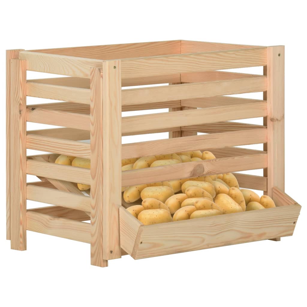 Cassetta Porta Patate  60x40x50 Cm In Legno Massello Di Pino