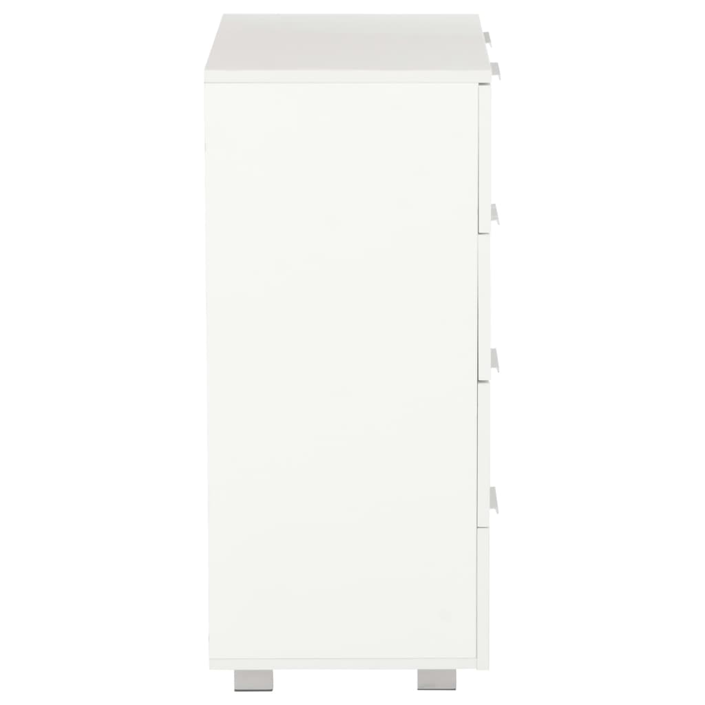 Credenza Bianco Lucido 60x35x80 Cm In Legno Multistrato