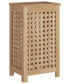 Cesto Del Bucato 35x25x60 Cm In Legno Massello Di Teak
