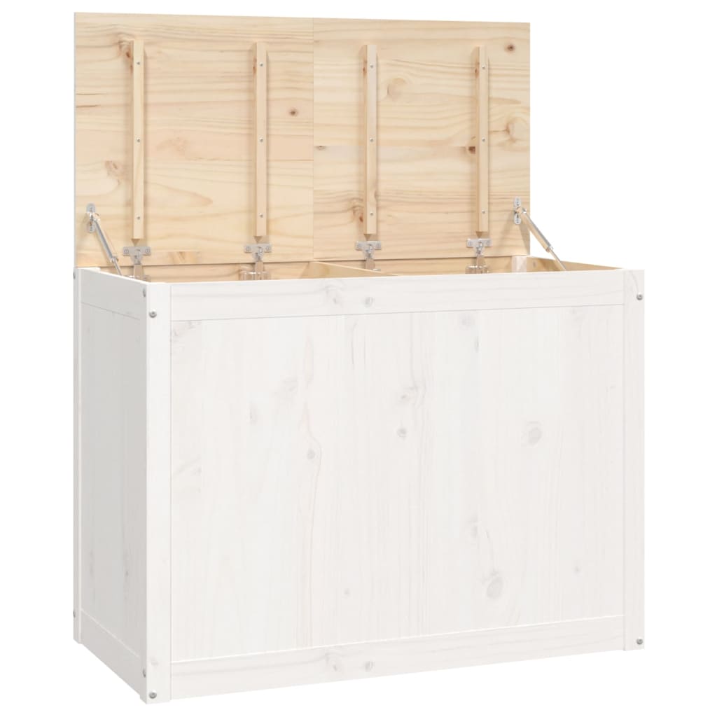 Contenitore Per Bucato Bianco 88,5x44x66 Cm Legno Massello Pino - Image 3