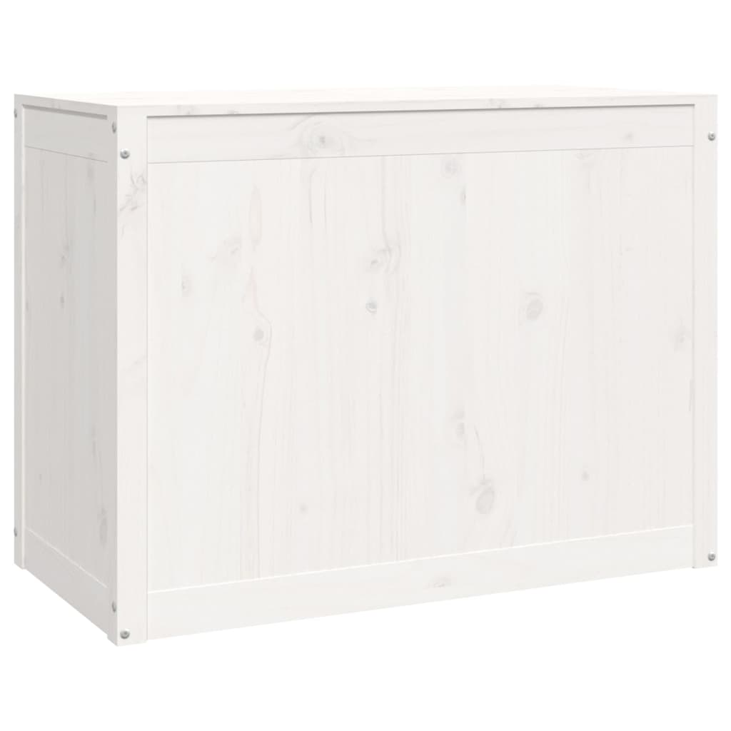 Contenitore Per Bucato Bianco 88,5x44x66 Cm Legno Massello Pino