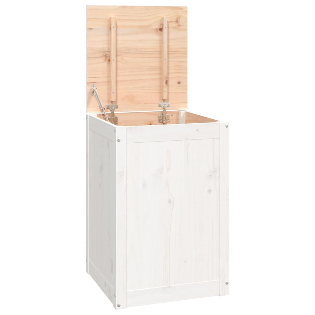 Contenitore Per Bucato Bianco 44x44x66 Cm Legno Massello Pino - Image 3