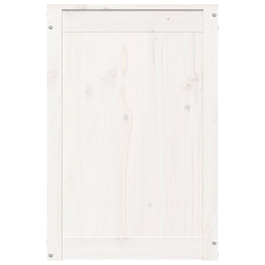 Contenitore Per Bucato Bianco 44x44x66 Cm Legno Massello Pino - Image 5