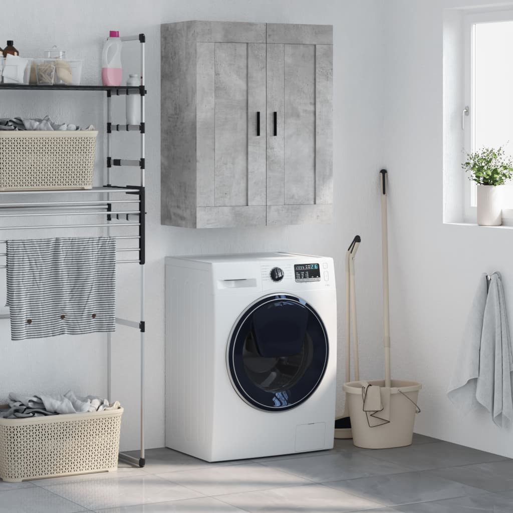 Mobile A Parete Grigio Cemento 69,5x34x90 Cm Legno Multistrato - Image 3