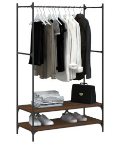 Appendiabiti Con Scaffali Rovere Marrone In Legno Multistrato