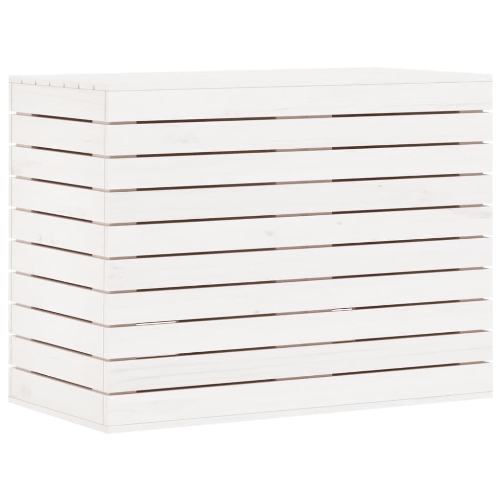 Cesto Per Bucato Bianco 88,5x44x66 Cm Legno Massello Pino - Image 6
