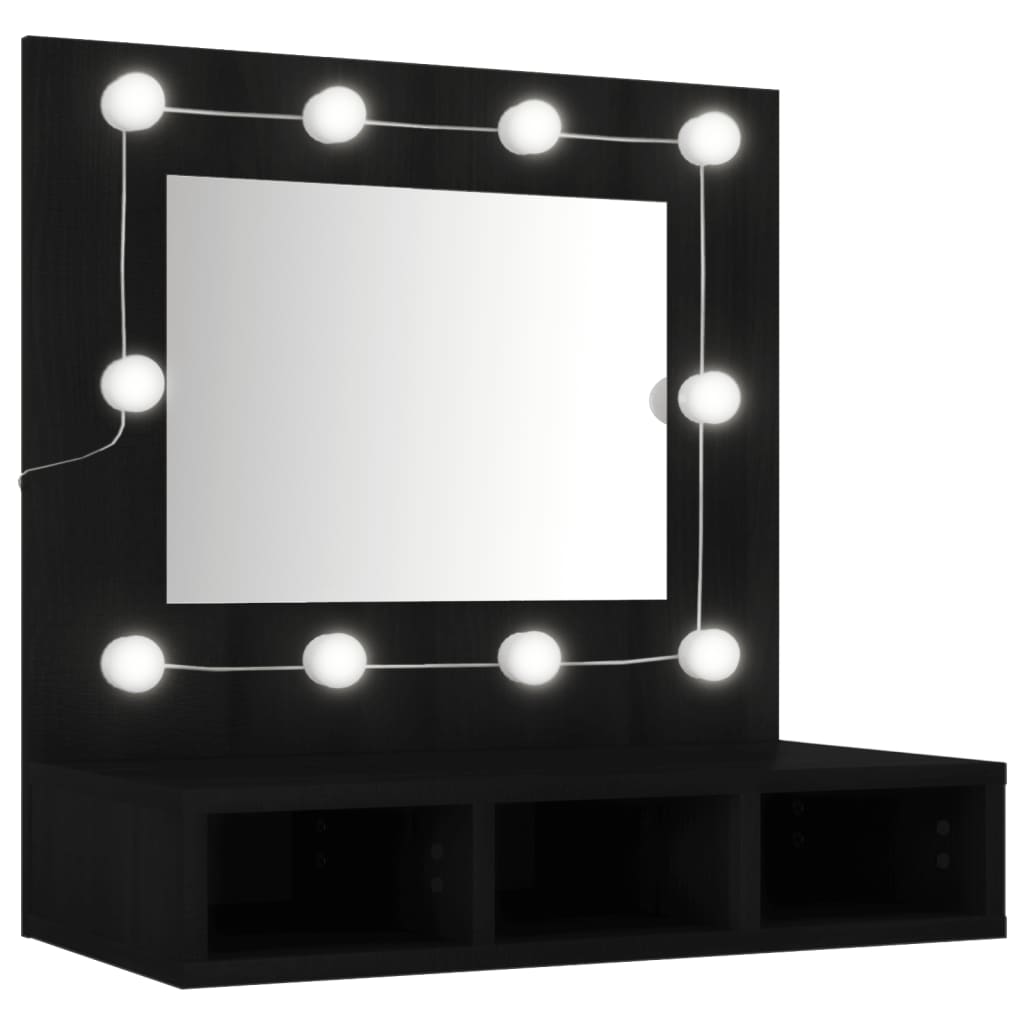 Mobile A Specchio Con Led Nero 60x31,5x62 cm - Image 5