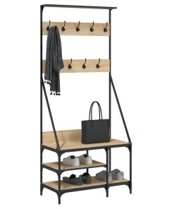 Appendiabiti Con Porta Scarpe Rovere Sonoma 80x40x184 cm