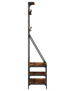 Appendiabiti Con Porta Scarpe Rovere Fumo 80x40x184 cm