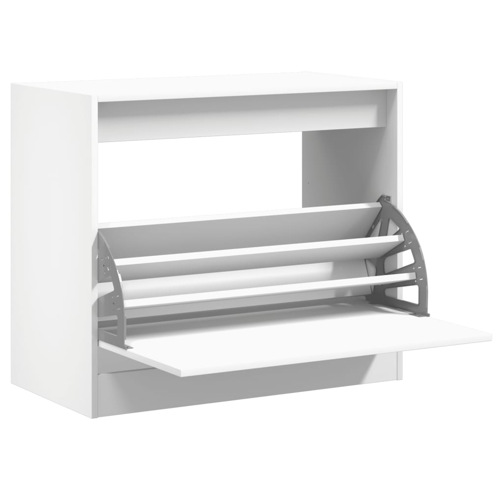 Scarpiera Bianca 80x42x69 Cm In Legno Multistrato