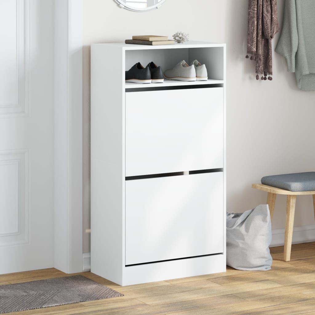 Scarpiera Bianca 60x34x116 Cm In Legno Multistrato - Image 5