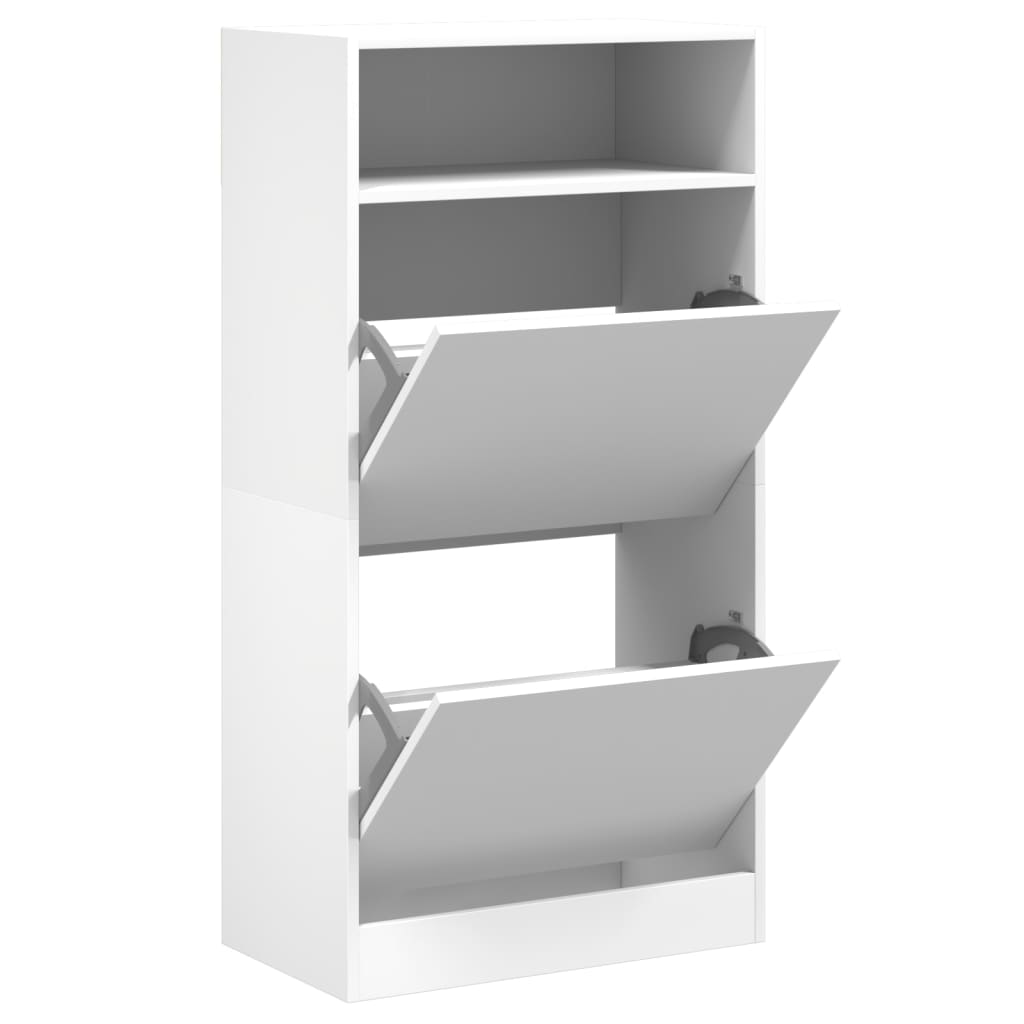 Scarpiera Bianca 60x34x116 Cm In Legno Multistrato - Image 6