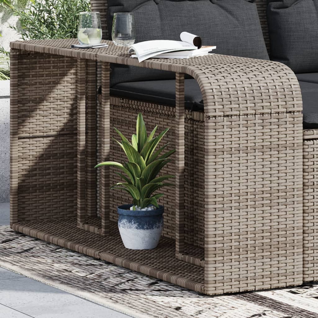 Scaffali Portaoggetti 2 Pz In Polyrattan Grigio - Image 3