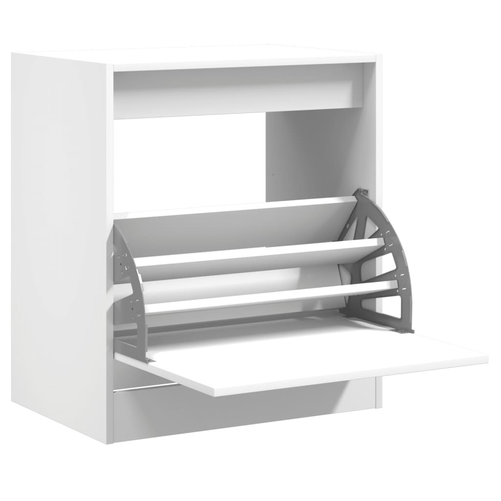 Scarpiera Bianca 60x42x69 Cm In Legno Multistrato