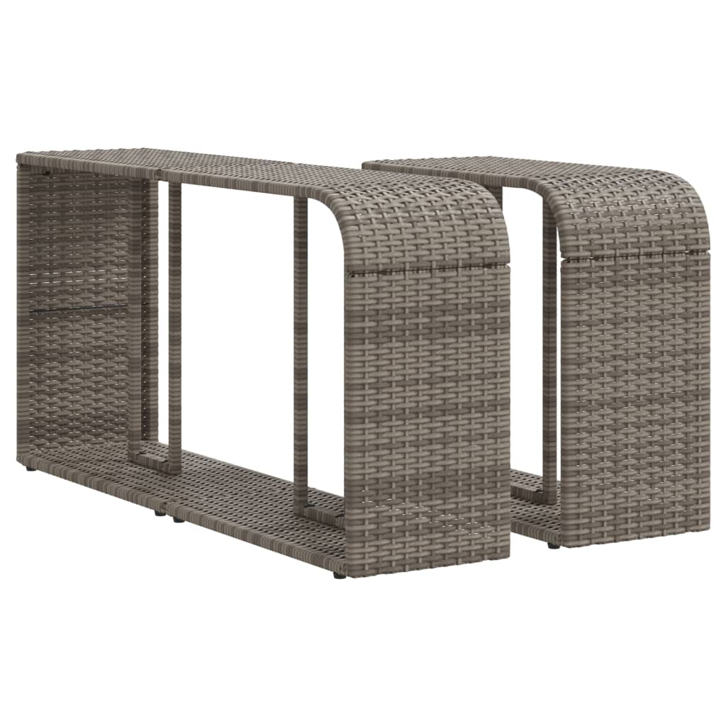 Scaffali Portaoggetti 2 Pz In Polyrattan Grigio - Image 4