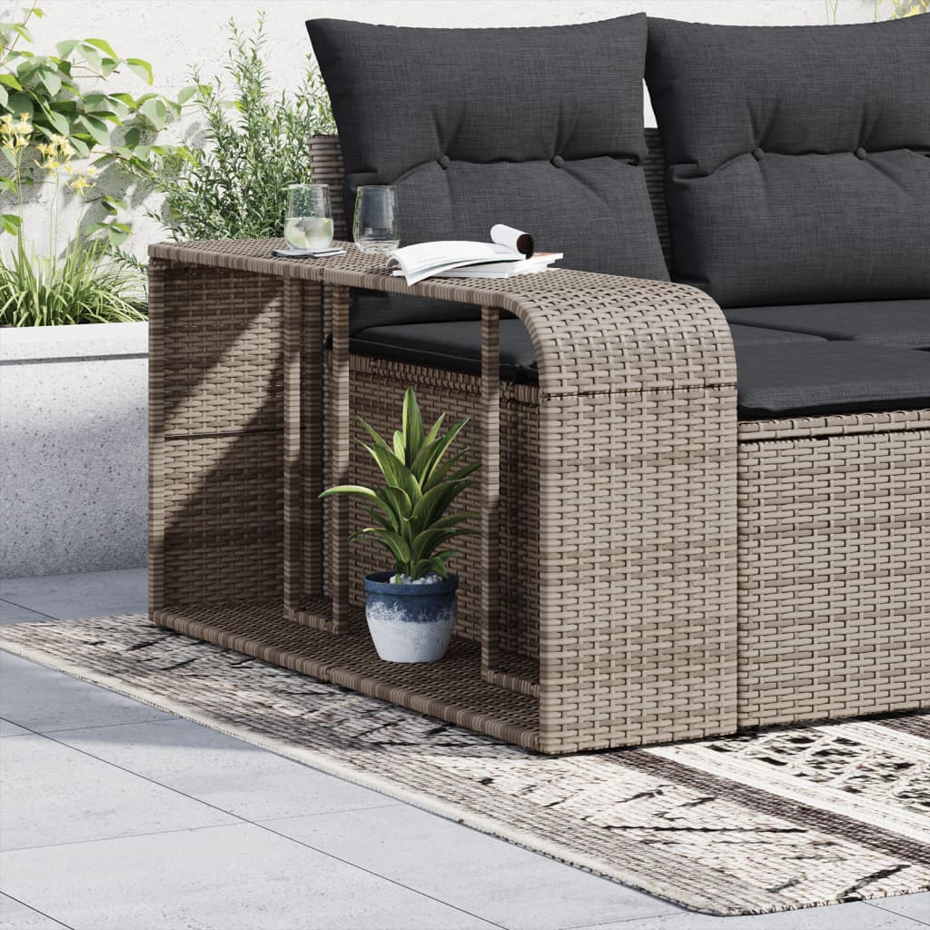 Scaffali Portaoggetti 2 Pz In Polyrattan Grigio - Image 2