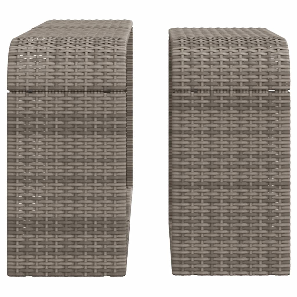 Scaffali Portaoggetti 2 Pz In Polyrattan Grigio - Image 6