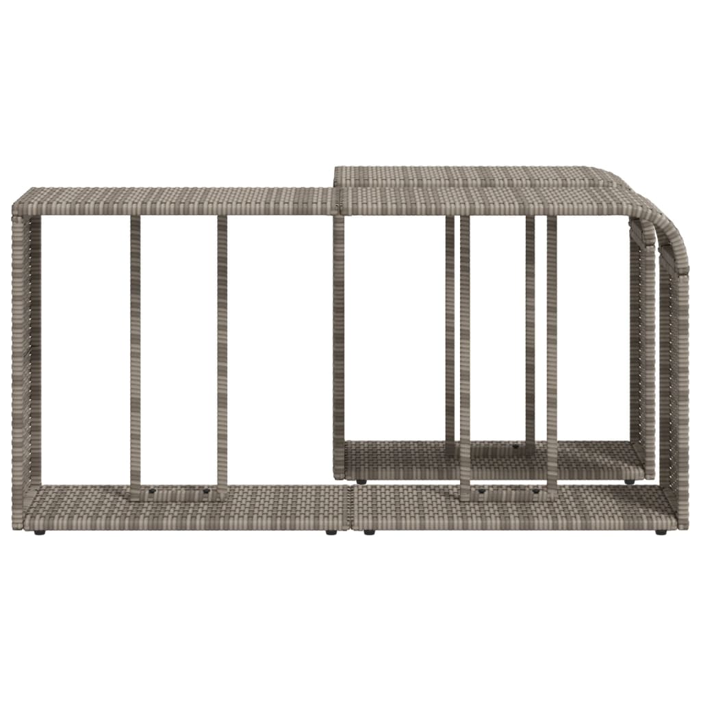 Scaffali Portaoggetti 2 Pz In Polyrattan Grigio - Image 5