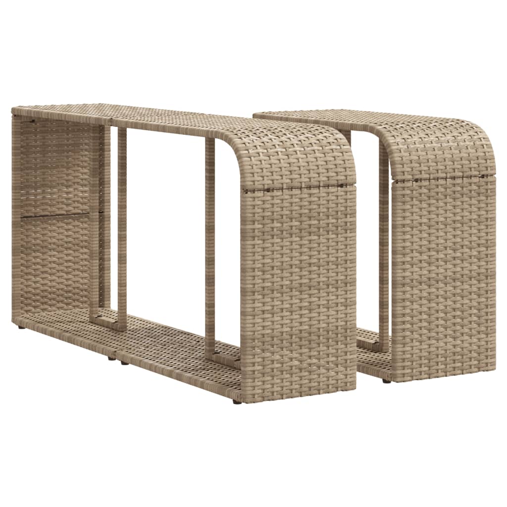 Scaffali Portaoggetti 2 Pz Beige In Polyrattan - Image 2