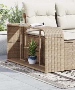 Scaffali Portaoggetti 2 Pz Beige In Polyrattan