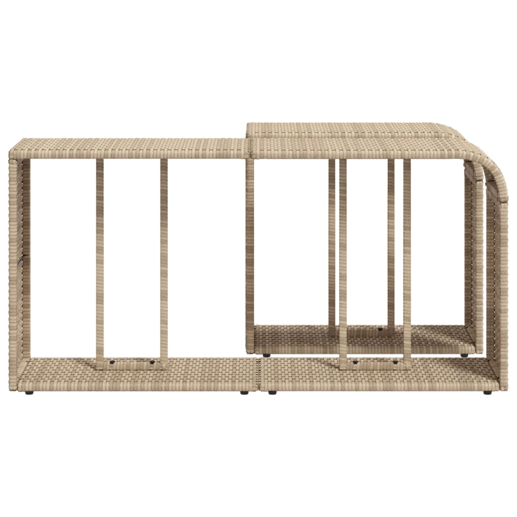 Scaffali Portaoggetti 2 Pz Beige In Polyrattan - Image 3