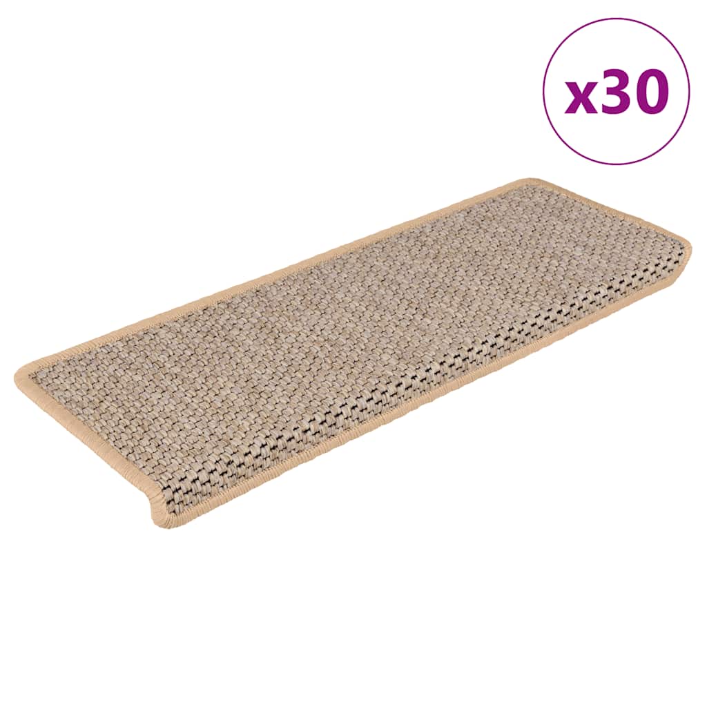 Tappeti Adesivi Scale Aspetto Sisal 30pz 65x21x4cm Beige Chiaro - Image 5